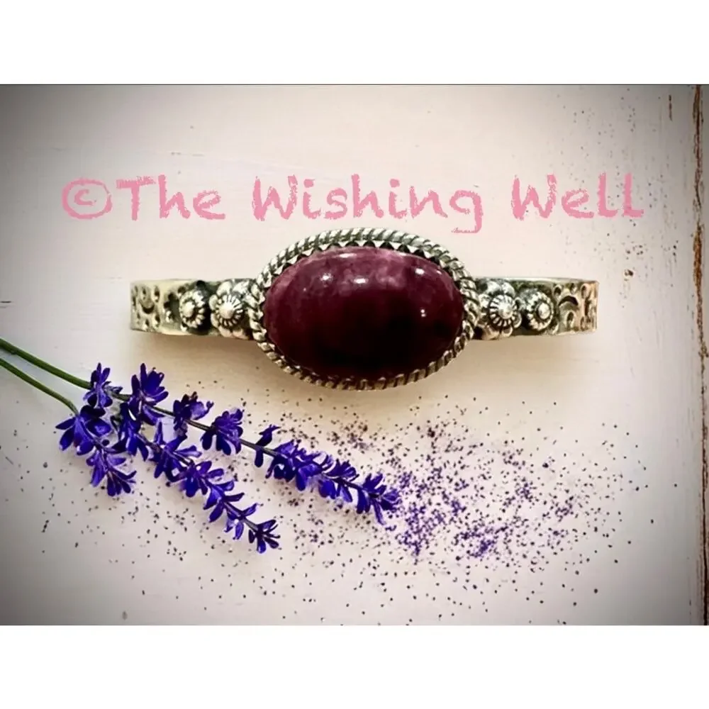 Wow! Rare Purple Spiny Oyster Cuff Sterling Silver Bracelet 6-8”